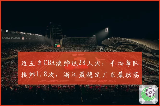 近五年CBA换帅达28人次,平均每队换帅1.8次,浙江最稳定广东最动荡